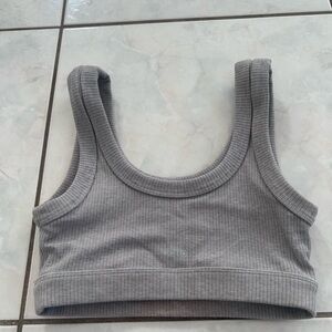 ALO Yoga Gray Ribbed Crop Top